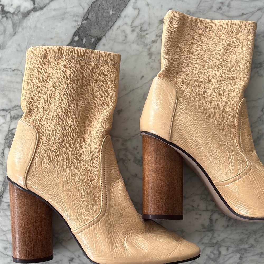 Weitzman Gorgeous Crinkle Leather Ankle Boots